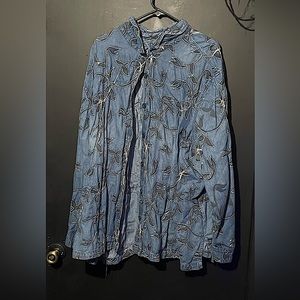 Long sleeve funky vintage button down